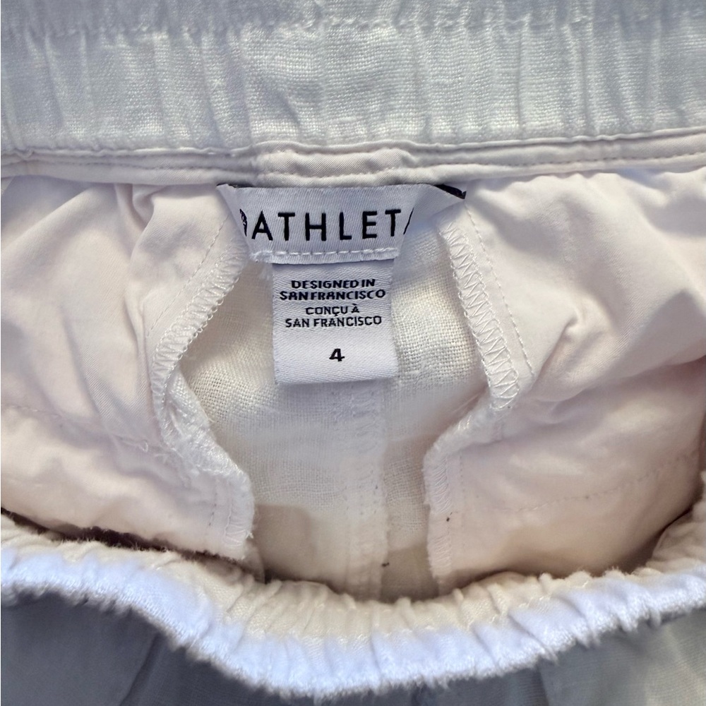 Athleta Cabo Linen Wide Leg Pant in white. - Picture 6 of 7